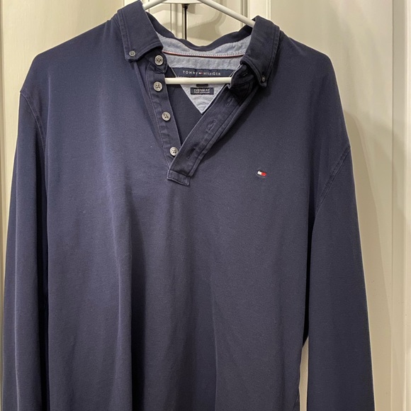 Tommy Hilfiger Men’s Navy Shirt SIZE:L - Picture 1 of 3